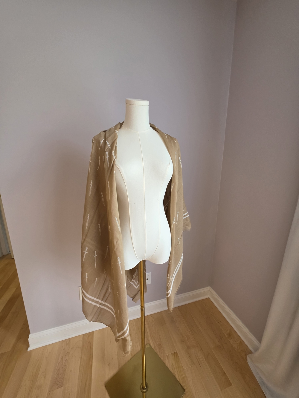 rag & bone Light Brown Dagger Orint Scarf